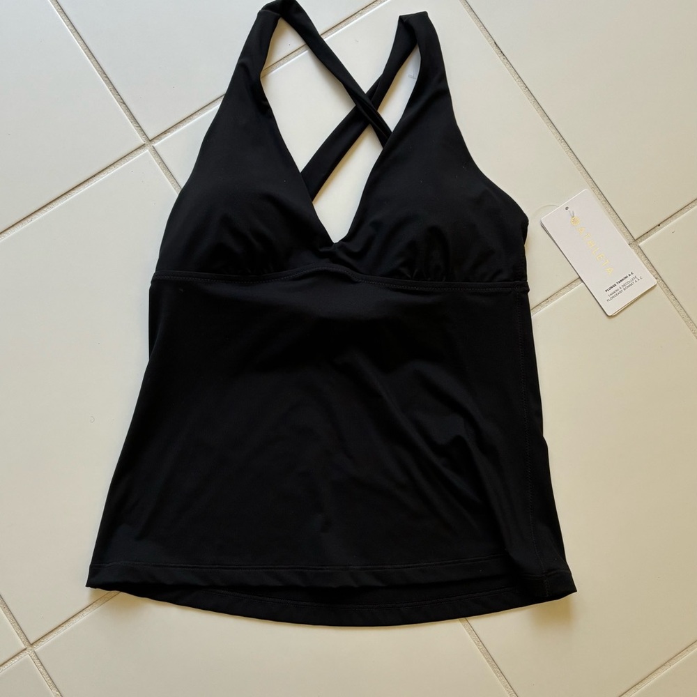 Athleta Black Plunge Tankini Top